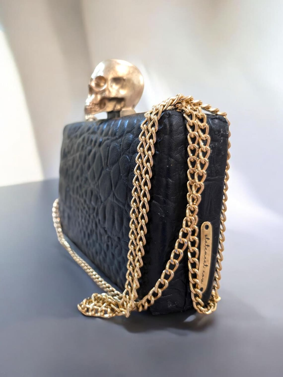 Black Skull Woman Clutch Bag