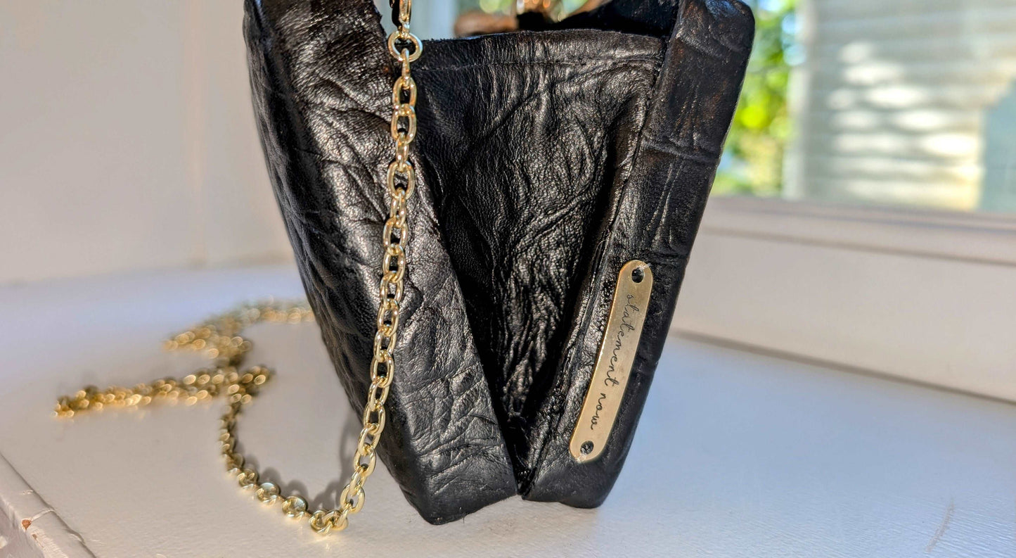 Black Skull Woman Clutch Bag