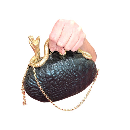 Cleopatra's Black Oval Clutch